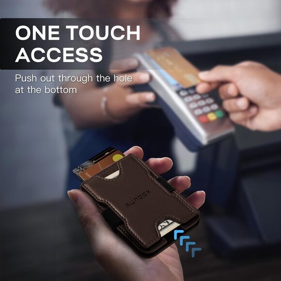 6580 Leather card Holder Wallet and , Holds 8+ Cards Plus Cash, RFID